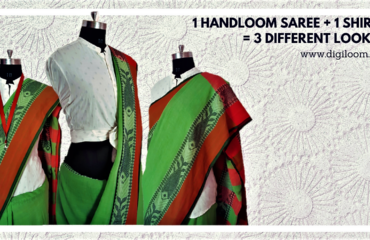 different looks with handloom saree and a shirt