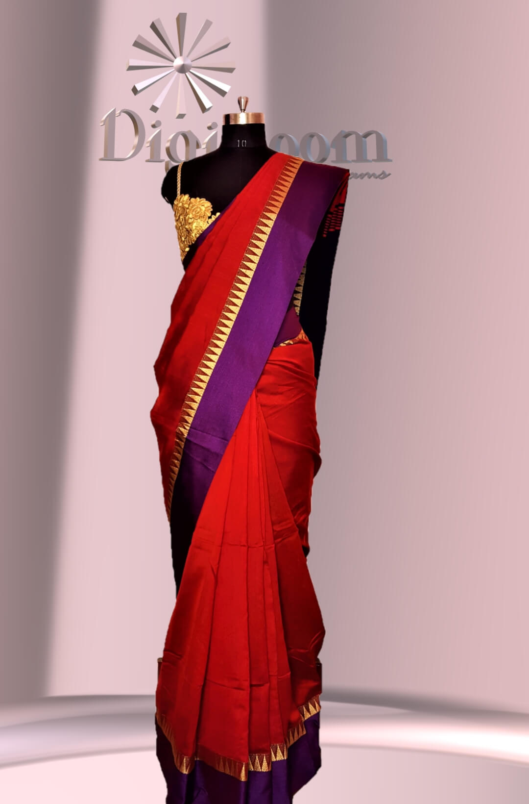 Buy Nandi Fashion Digital Print Daily Wear Cotton Blend Blue Sarees Online  @ Best Price In India | Flipkart.com